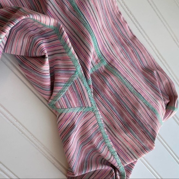 Lululemon Leggings Wunder Under Luxtreme  Cyber Stripe Pink Menthol Size 4 rare - Picture 11 of 13